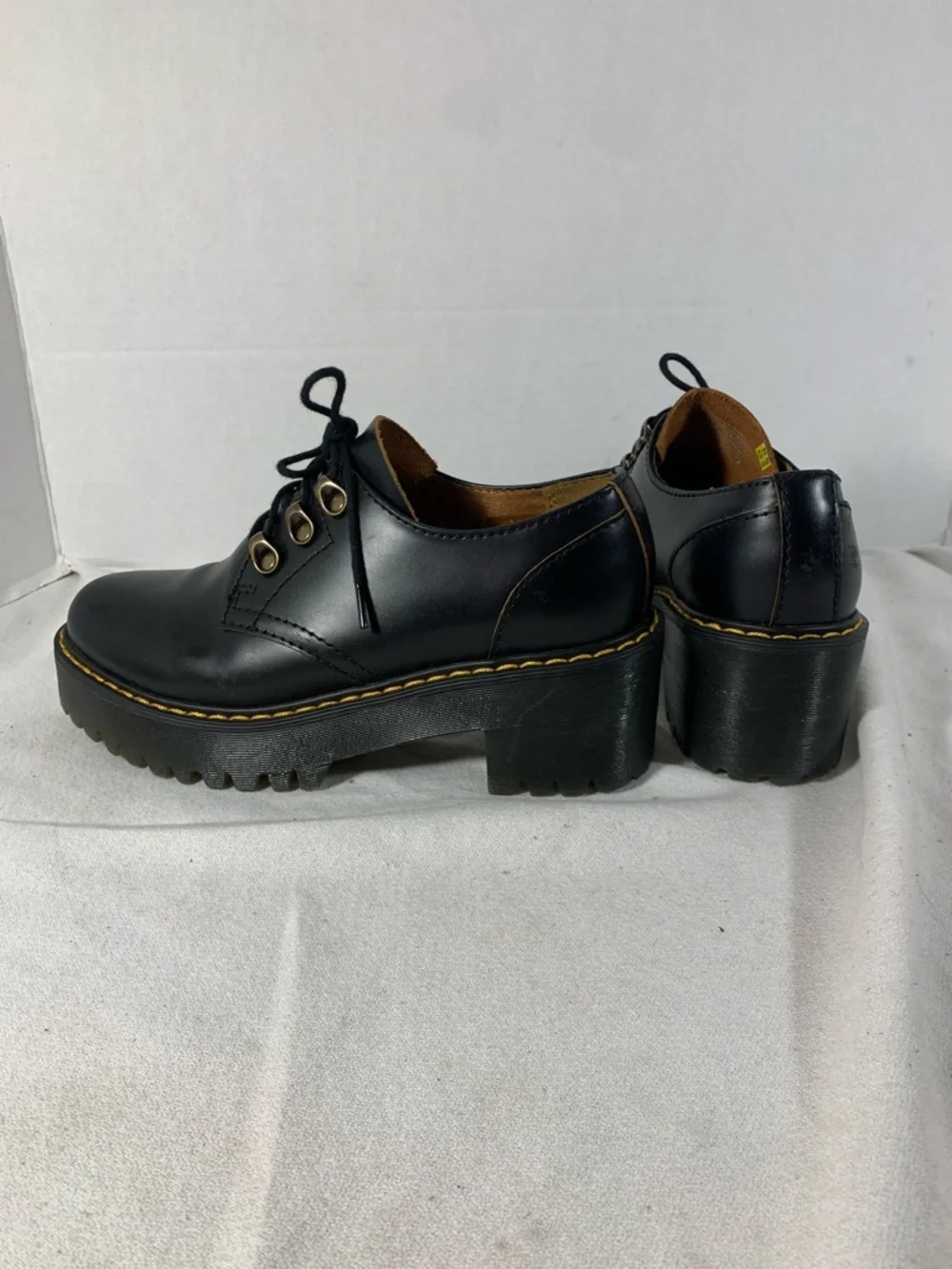Dr. Martens Women’s ‘Leona Lo’ Black Platform Heeled Oxford Shoes