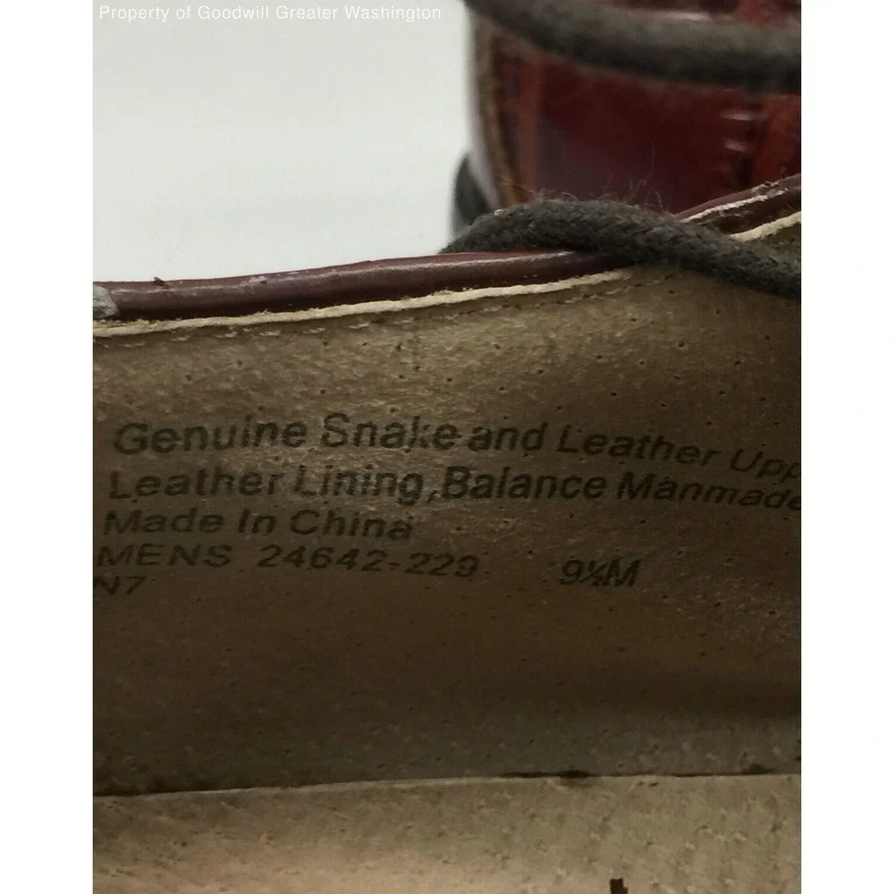 Stacy Adams Snakeskin Pattern Leather Men's Shoes 9.5 M Brown Dress