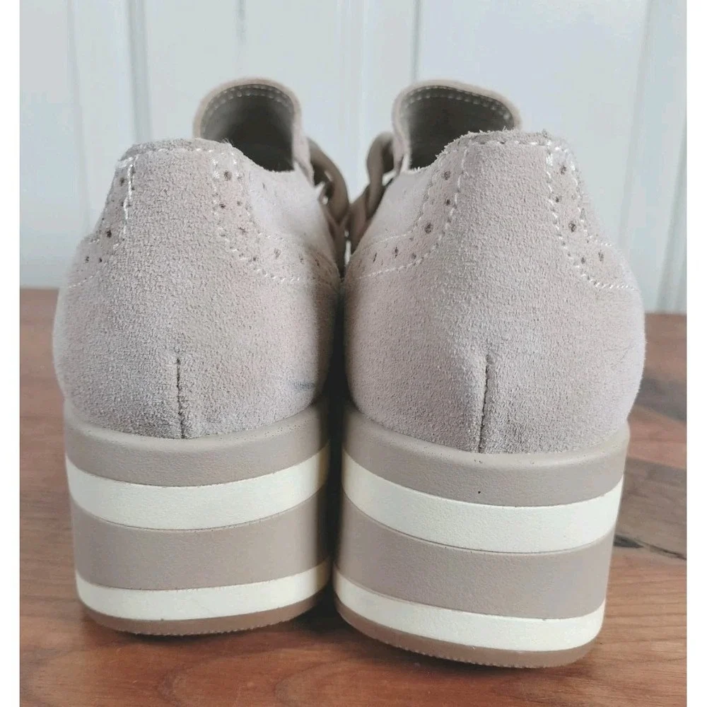 NWOB Dolce‎ Vita Jhenee Suede Platform Loafer Sneakers Chain Beige 9M