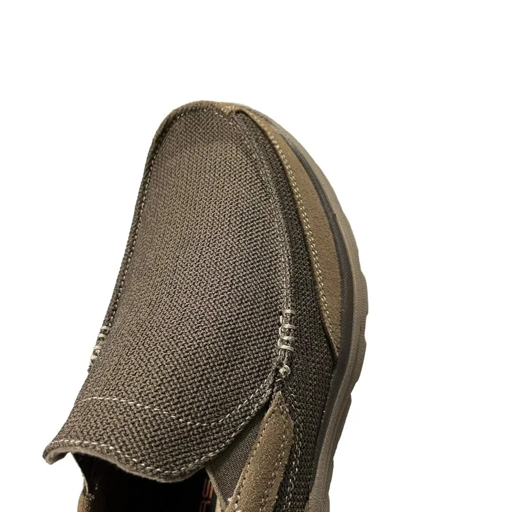 Skechers Men's Loafer Size 11.5 Tan Relaxed Fit Slip-on Shoe Memory Foam Footbed