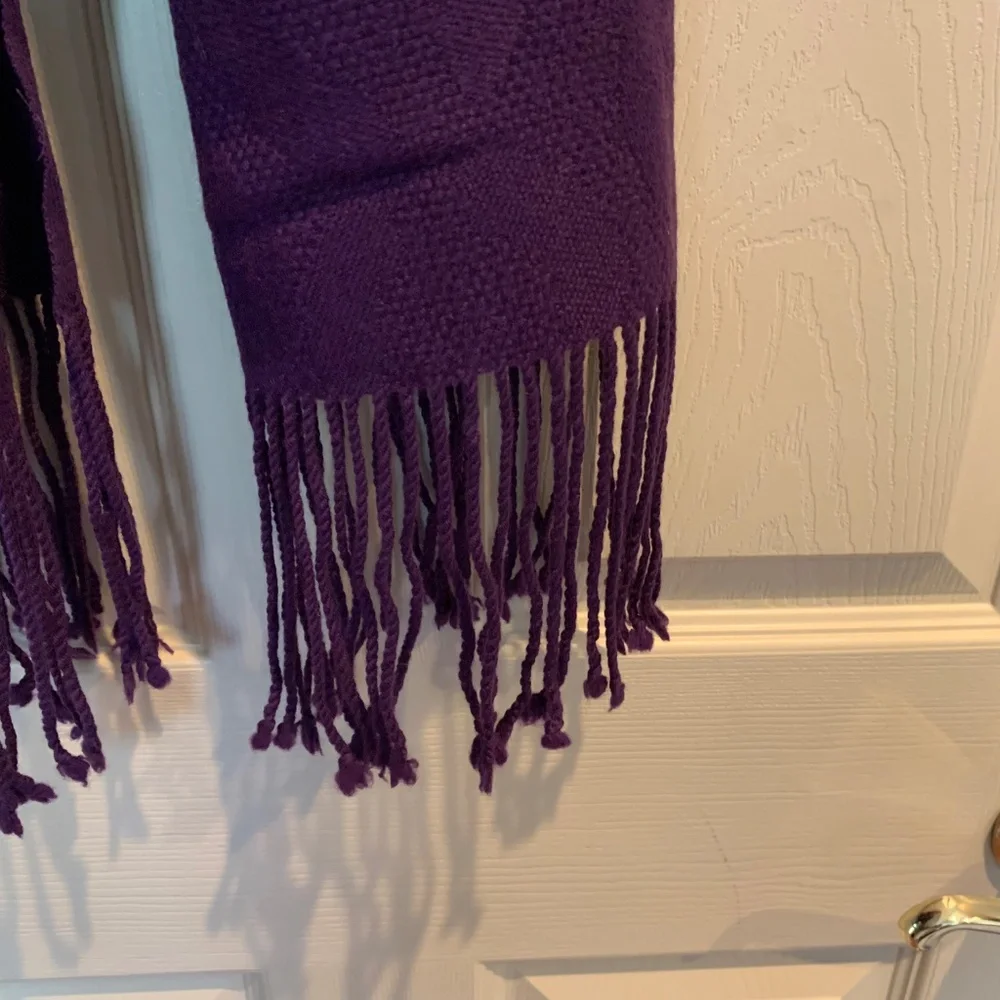NWOT Coach Purple Logo Wool Blend Shawl/Scarf