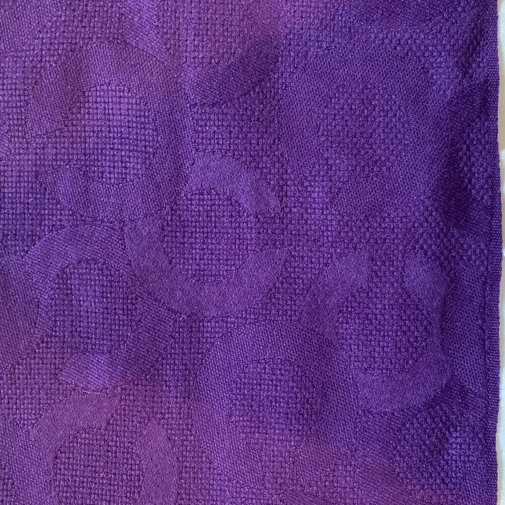 NWOT Coach Purple Logo Wool Blend Shawl/Scarf