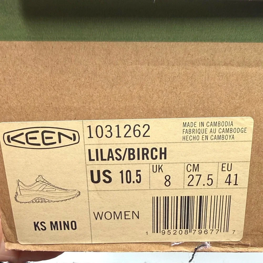 Keen KS Mino Suede Hiking Sneaker Lilas Birch Shaggy 1031262 Women 10.5 Gorpcore