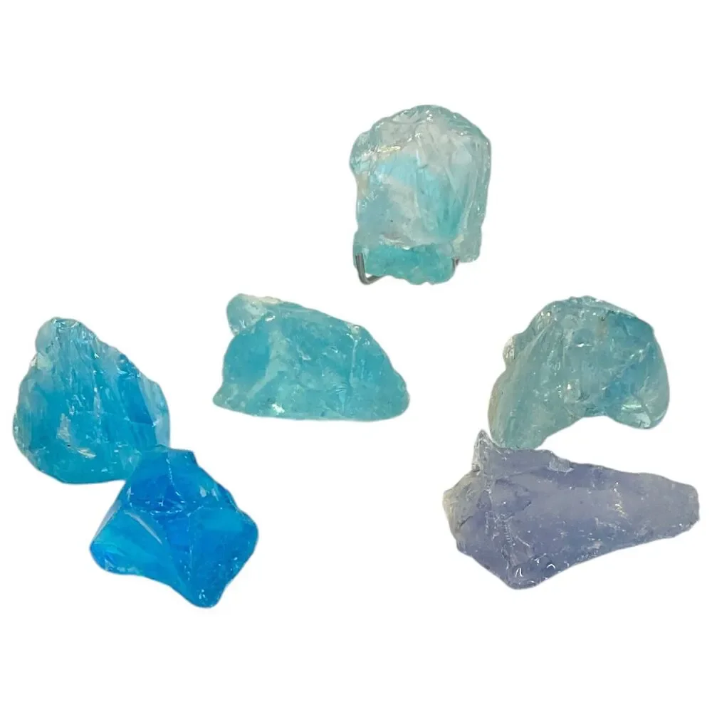 Blue Lavender Glowing Art Glass‎ Assorted Translucent Cullet Manganese #4GA15