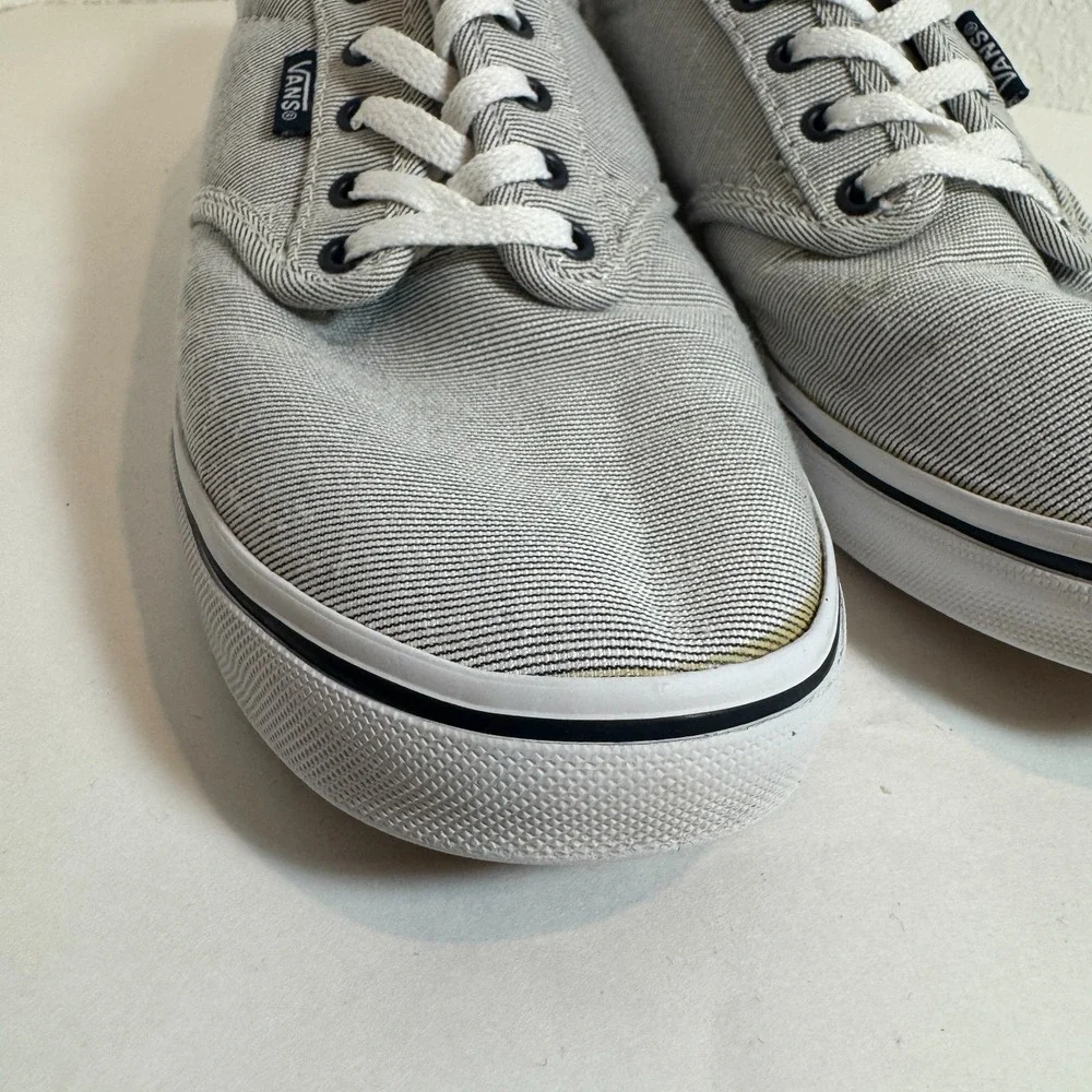 Vans Atwood Low Lace Up Skate Canvas Micro Stripe Navy & White Shoes Womens‎ 7
