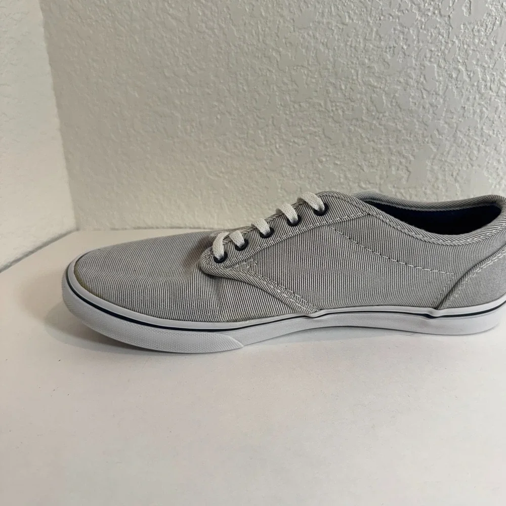 Vans Atwood Low Lace Up Skate Canvas Micro Stripe Navy & White Shoes Womens‎ 7