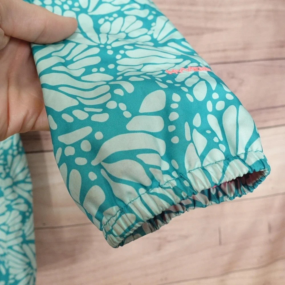 The North Face green floral