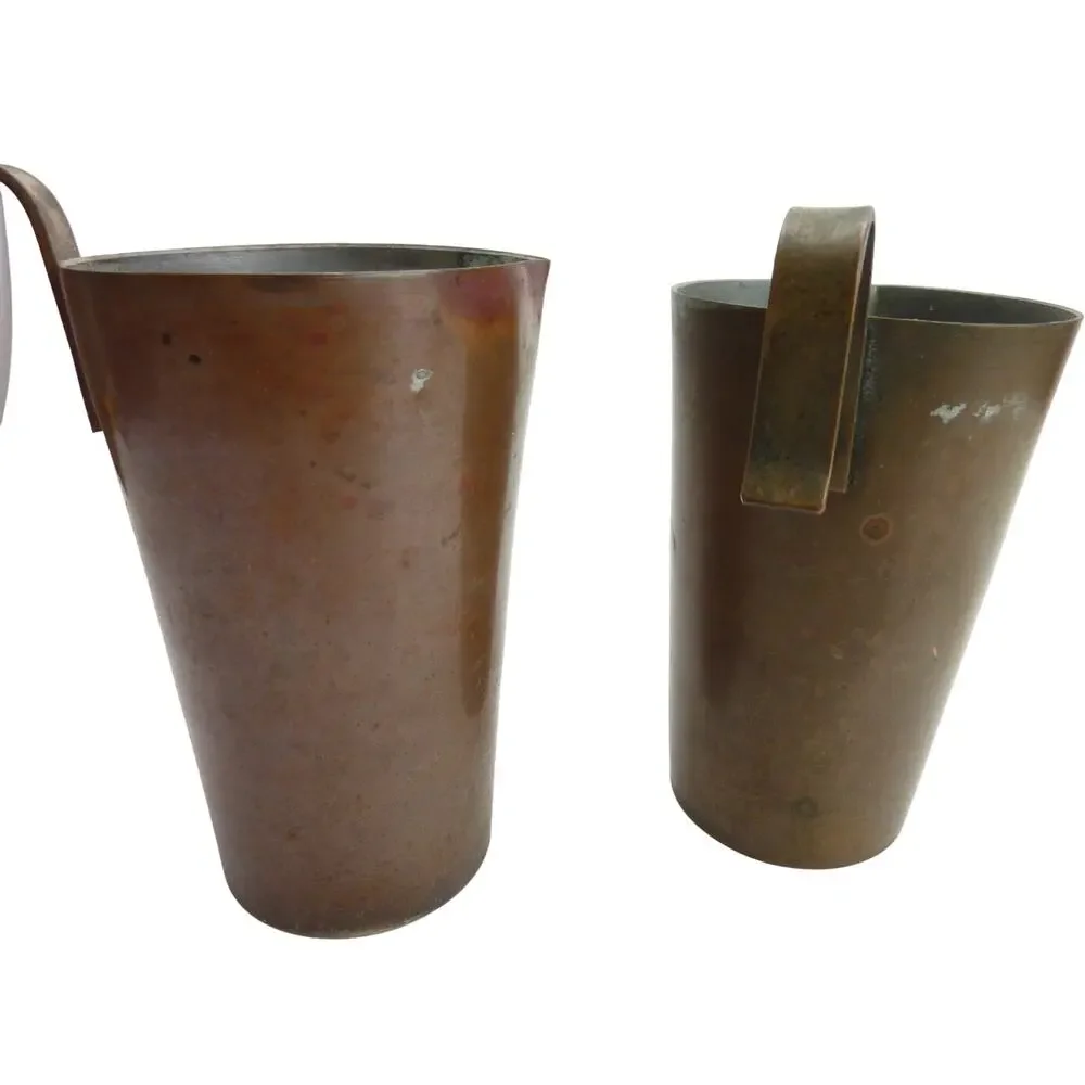 Vintage Copper Small Pitcher Off Rack Holders Flower Pot Vase with Hook Handle