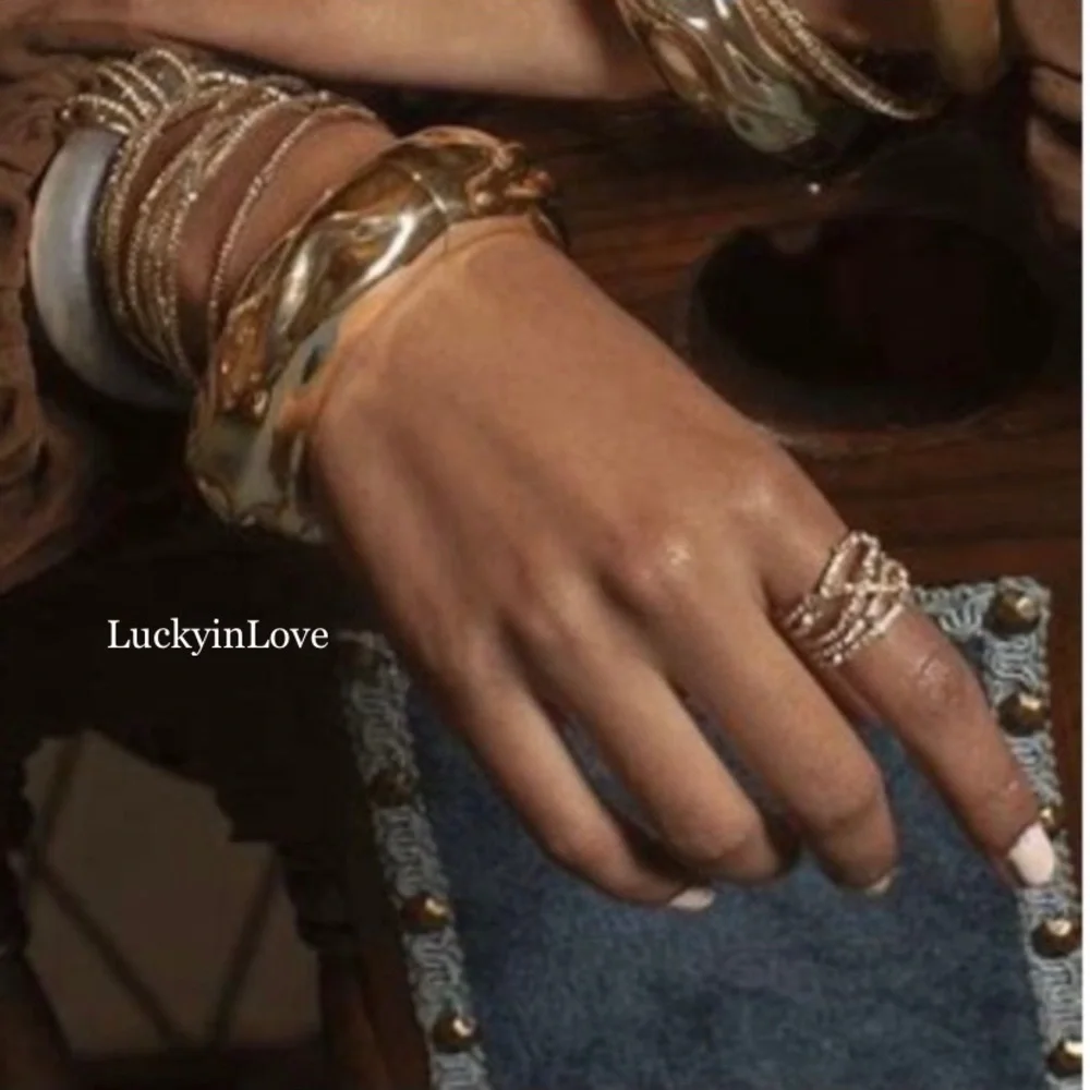 ALEXIS BITTAR • Silver Orbiting Crystal Encrusted Thorny Lace Ring 8
