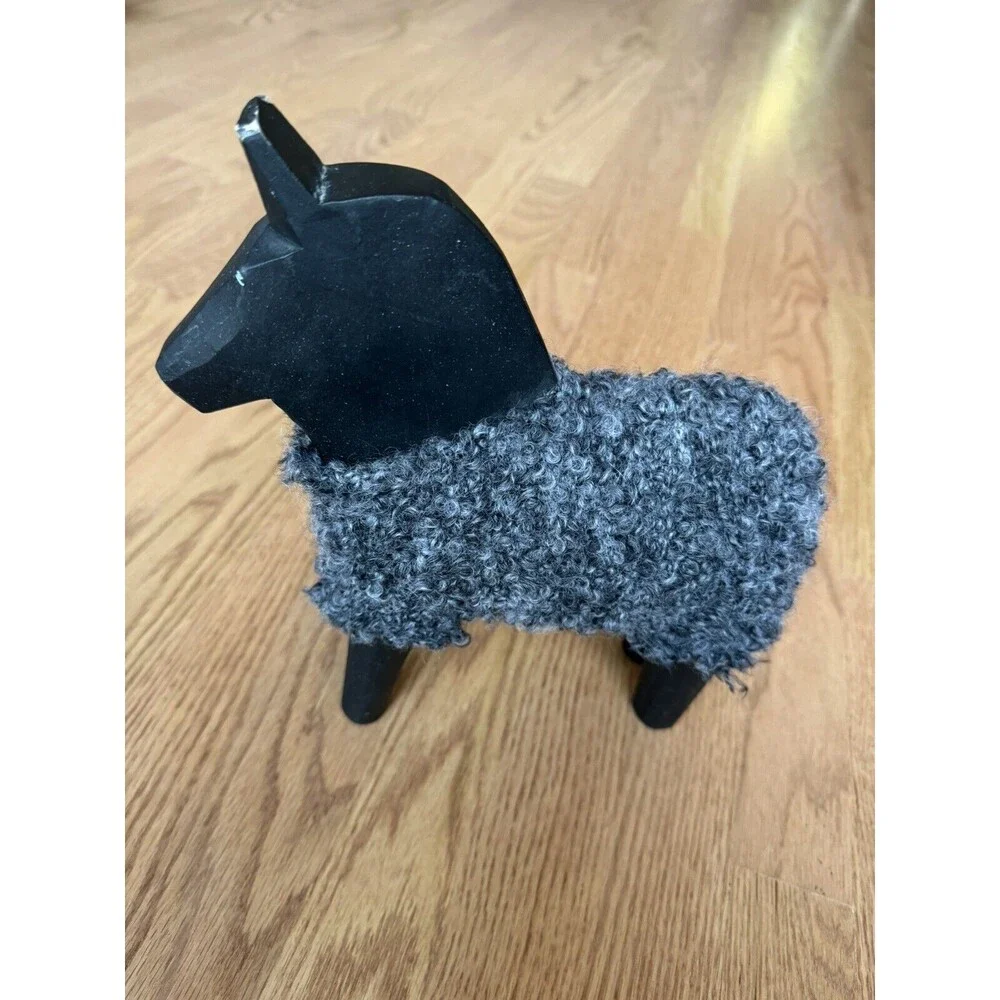 IKEA STOLLE Dala Horse By Katarina Brieditis‎ Black Wood Figurine Sweden 2001