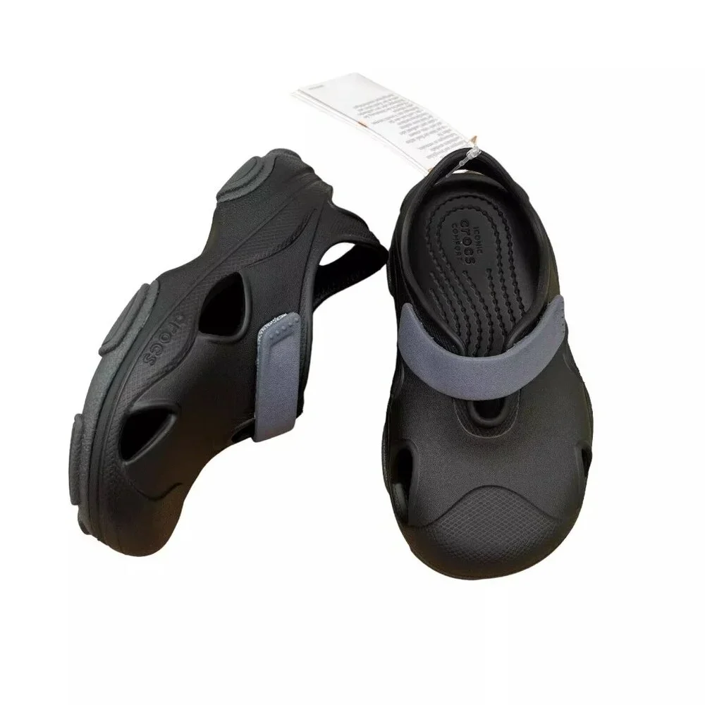 Crocs Baby/Toddler Boys Fisherman Sandals Size 6 Black Closed Toe Slip-on‎