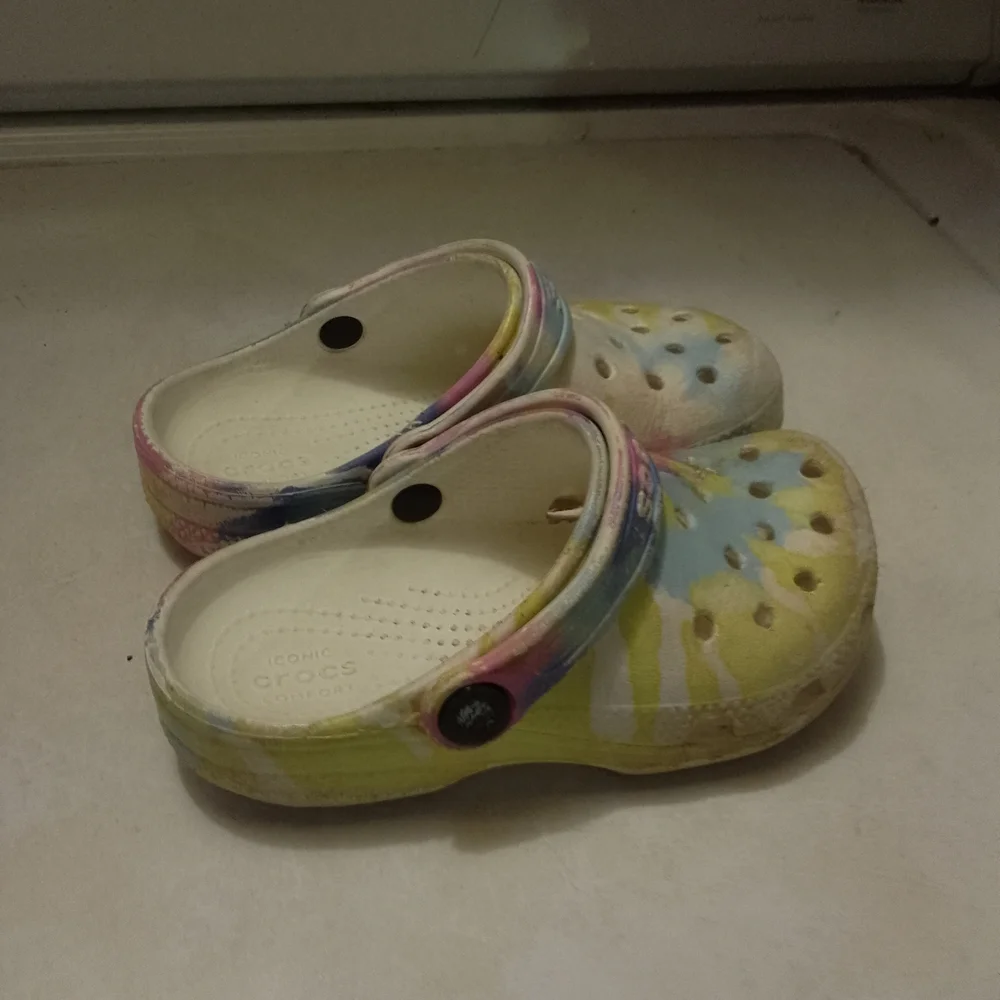 CROCS Yellow and Pink Sandals with Ventilation‎ Holes