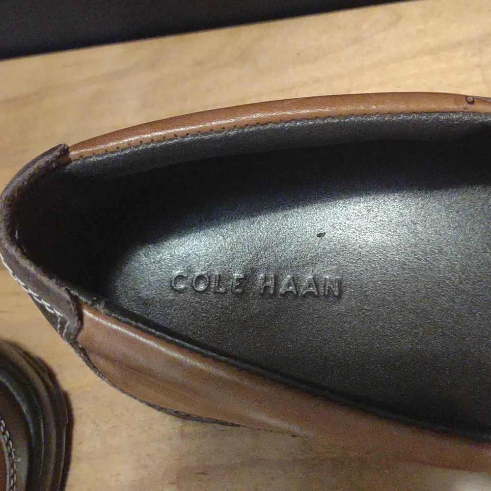 Cole Haan Mens 11M Tucker Venetian Tan Leather‎ Slip-On Loafers