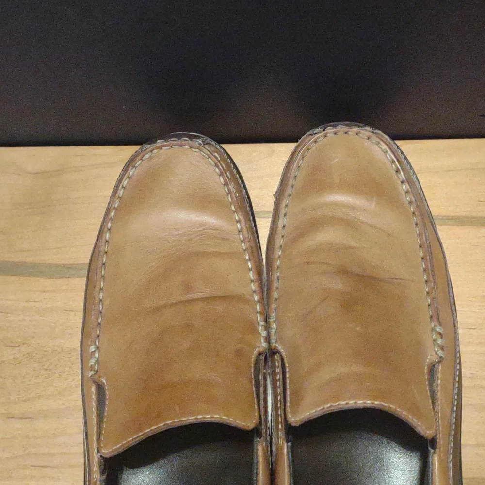 Cole Haan Mens 11M Tucker Venetian Tan Leather‎ Slip-On Loafers