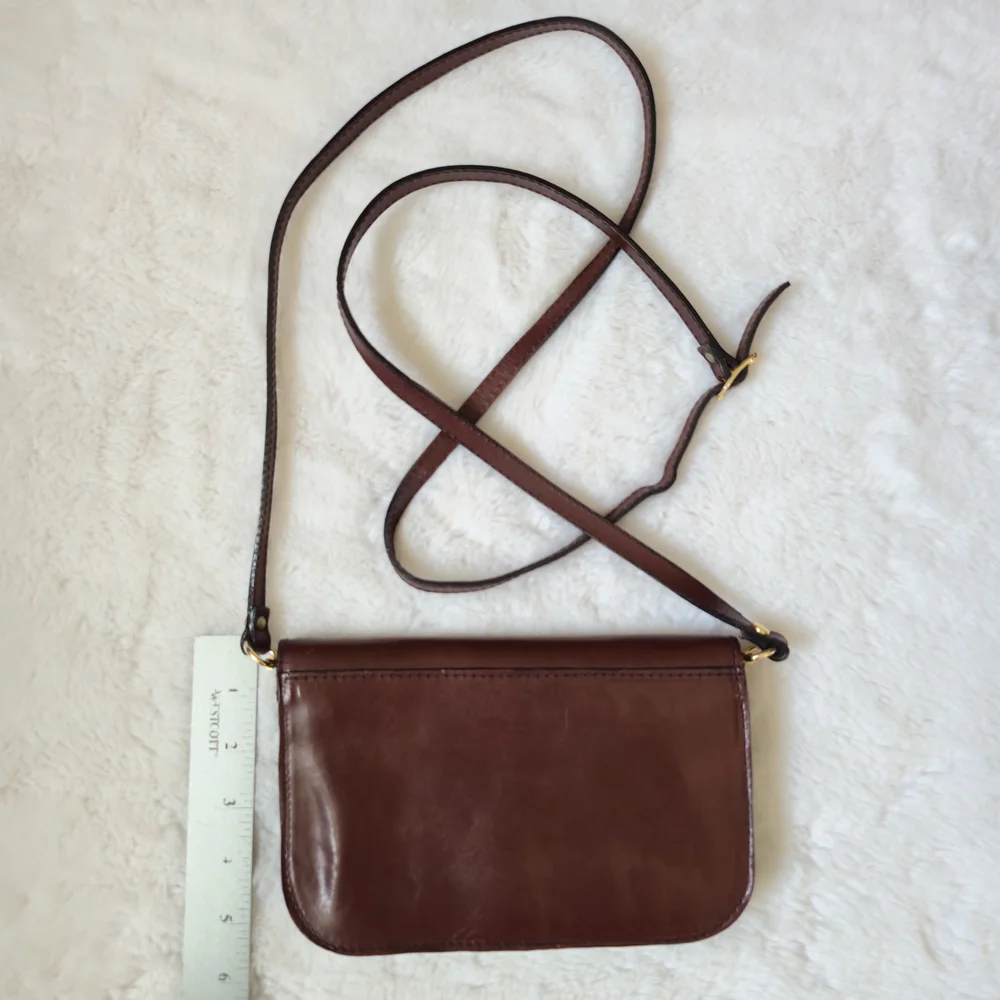 Handmade Italian leather small crossbody bag