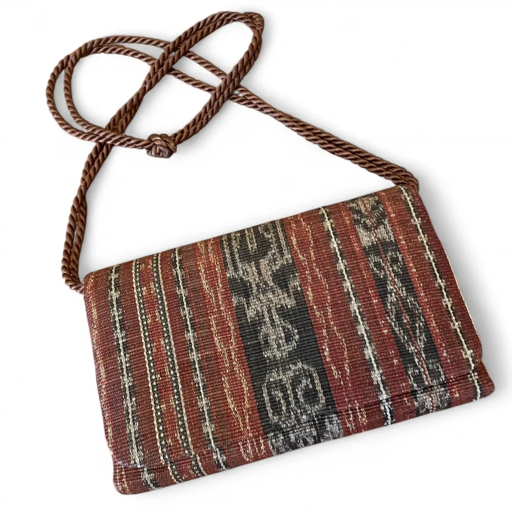 Guatemalan Textile Brown‎ Patterned Women's Purse