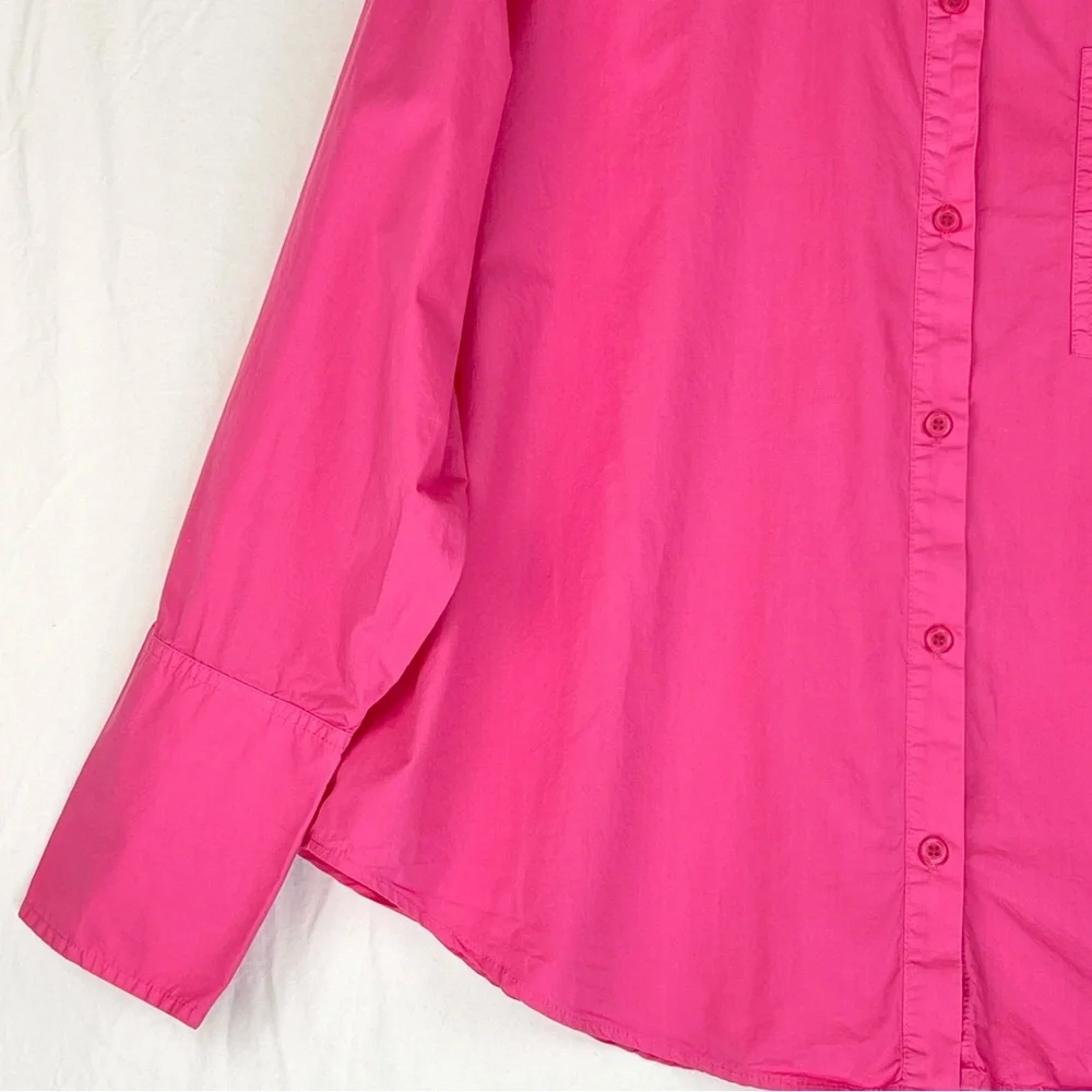 J Crew Garcon Shirt Sz 18 Pink cotton poplin Classic Preppy Casual Office