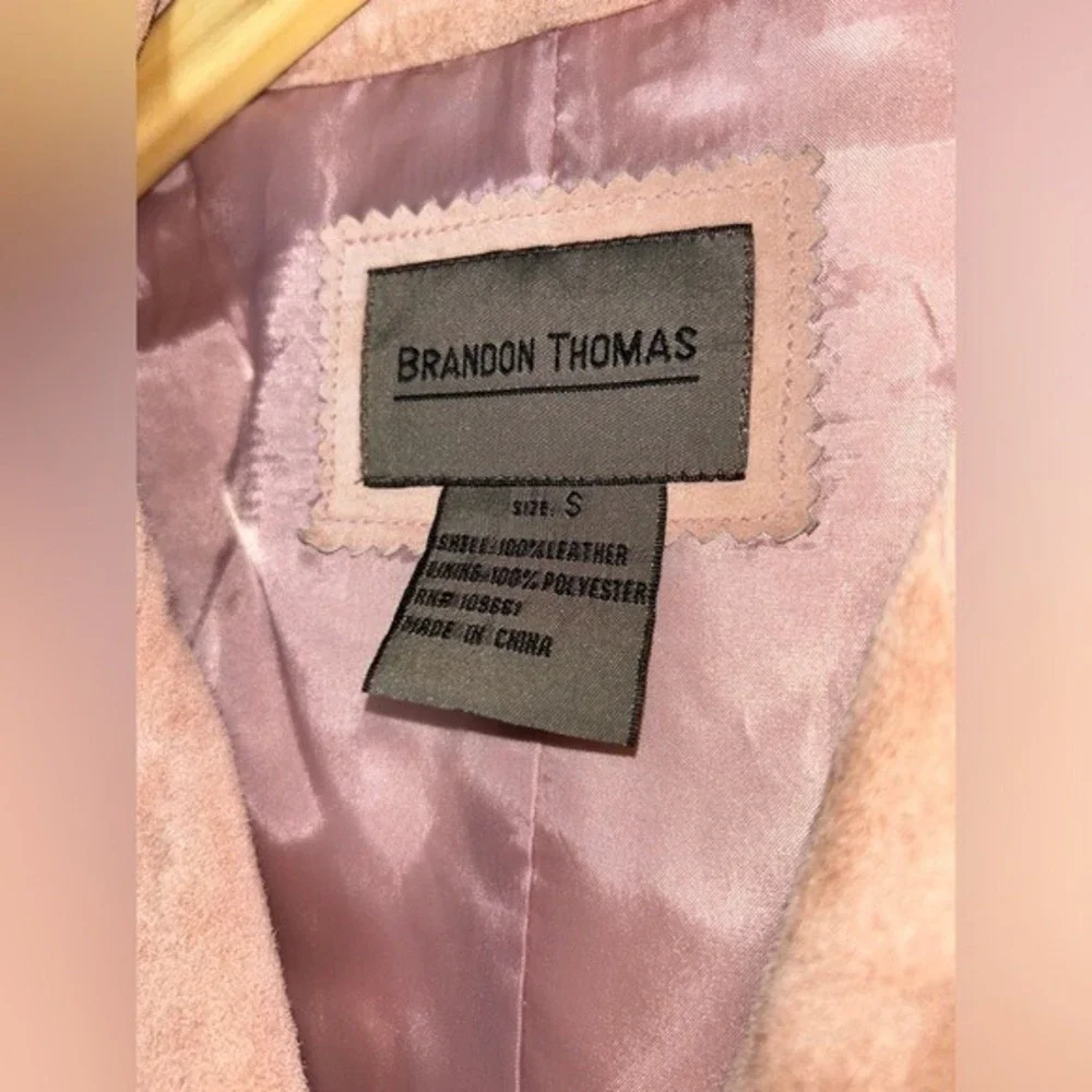 Brandon Thomas vintage‎ Dusty Rose Moto style suede jacket Small