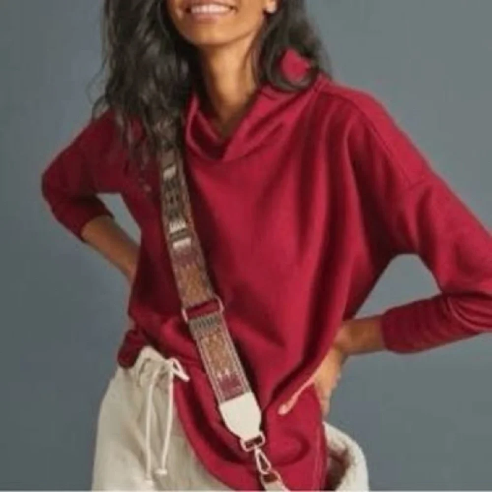 Anthro Oversized Mock Neck Sweater