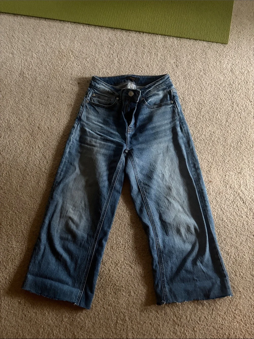 Quince women's widecut capri/crop Jeans in Medium Blue Wash