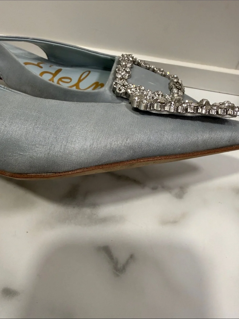 Sam Edelman Kaitlyn Sling Back Heels in Cape Blue 5.5 Womens wedding