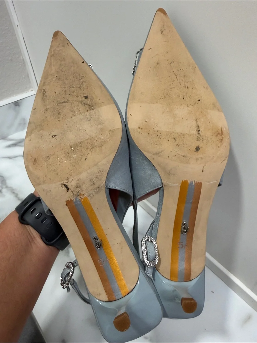 Sam Edelman Kaitlyn Sling Back Heels in Cape Blue 5.5 Womens wedding
