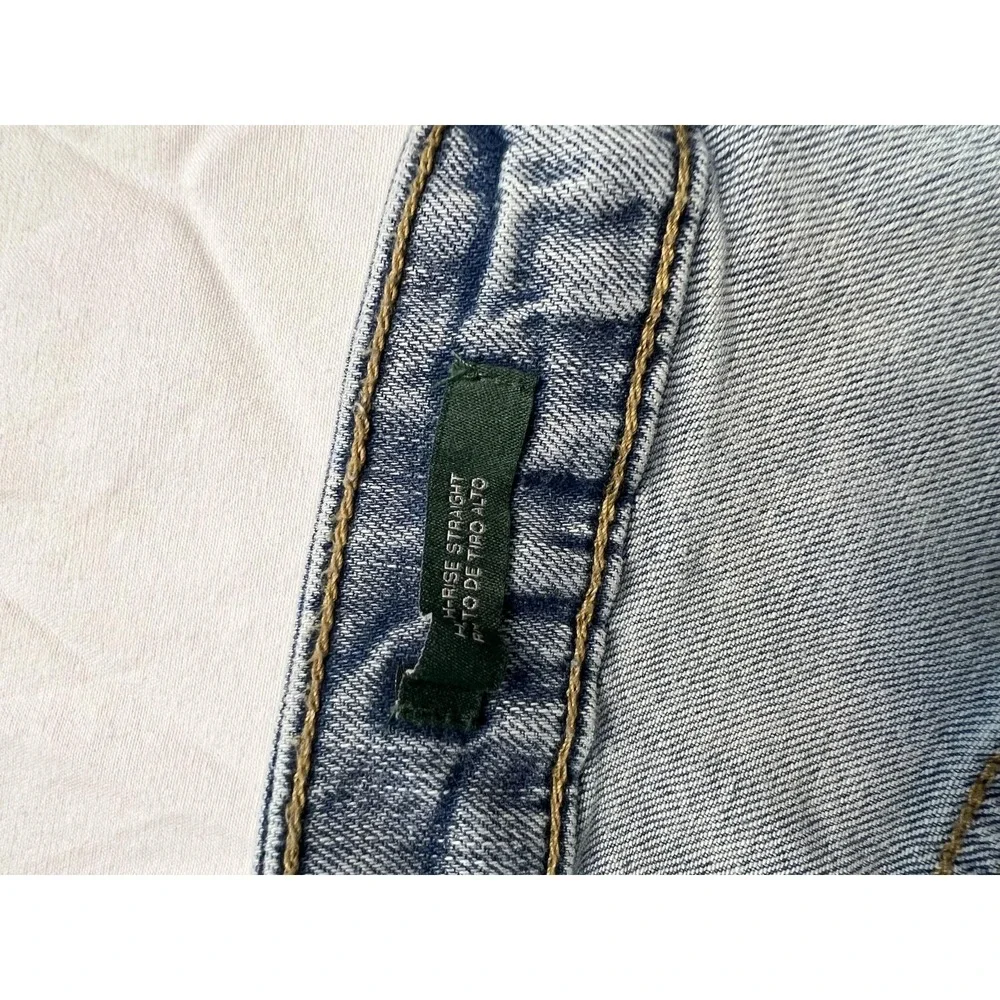 Wild Fable Jeans Womens 16 Blue High Rise Straight Distressed Denim‎ Pants
