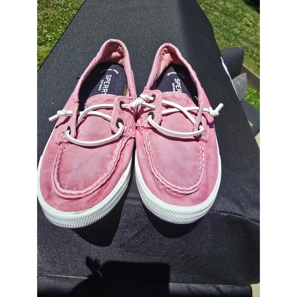 Sperry Top-Sider Crest Vibe Pink Canvas Boat‎ Shoes Womens 6 STS81177