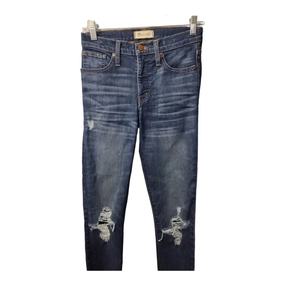 Madewell skinny distressing fading