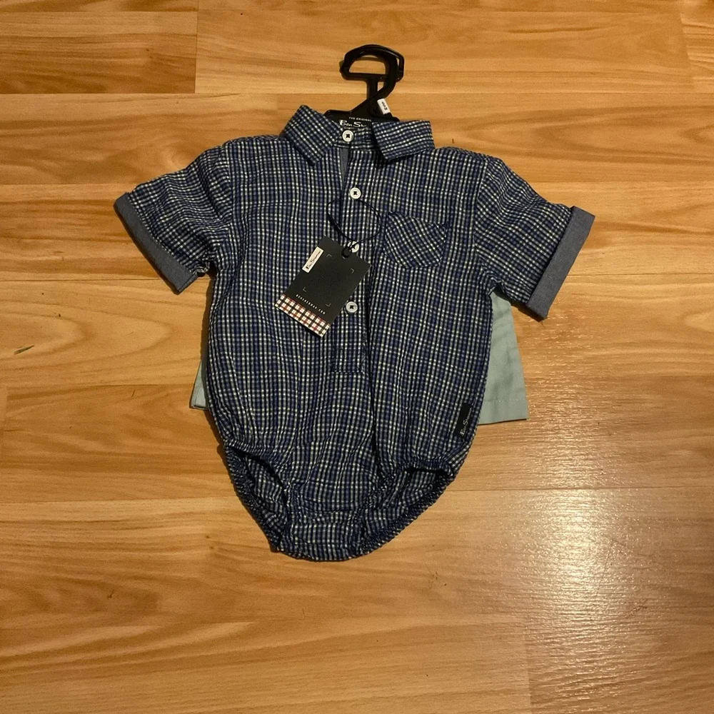 Ben Sherman Navy‎ Checkered Baby Outfit