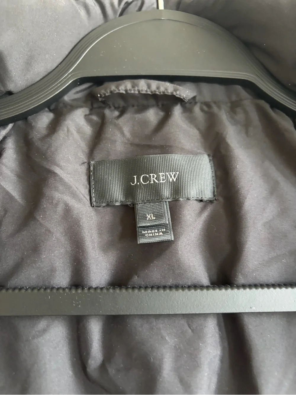 J. Crew Excursion Quilted Down Vest Black w Pockets size XL