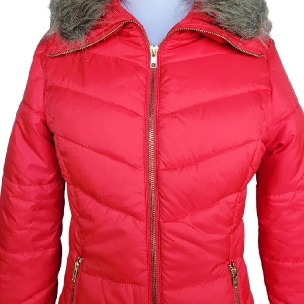 Arizona NWT Women's Bright Red Orange Puffer Jacket Size S