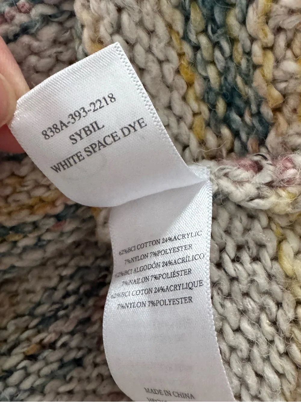 Rails Sybil White Space Dye Sweater - Small