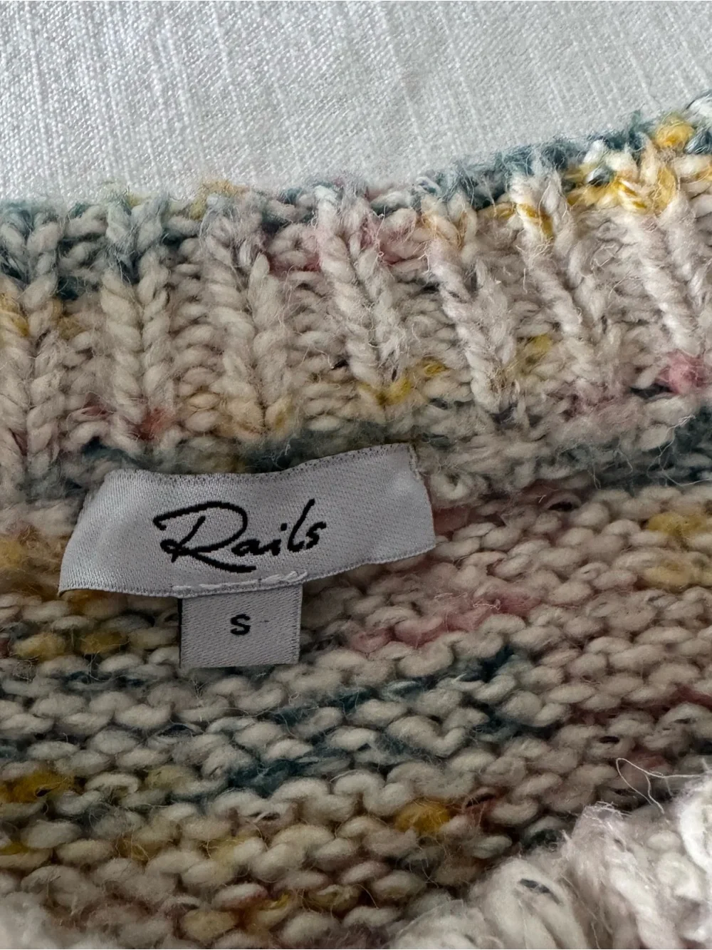 Rails Sybil White Space Dye Sweater - Small