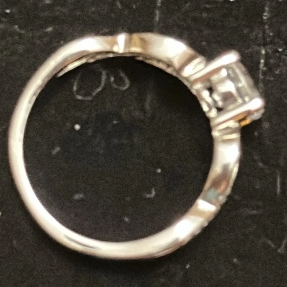 Cubic Zirconia Size 7 Silver-Tone Ring