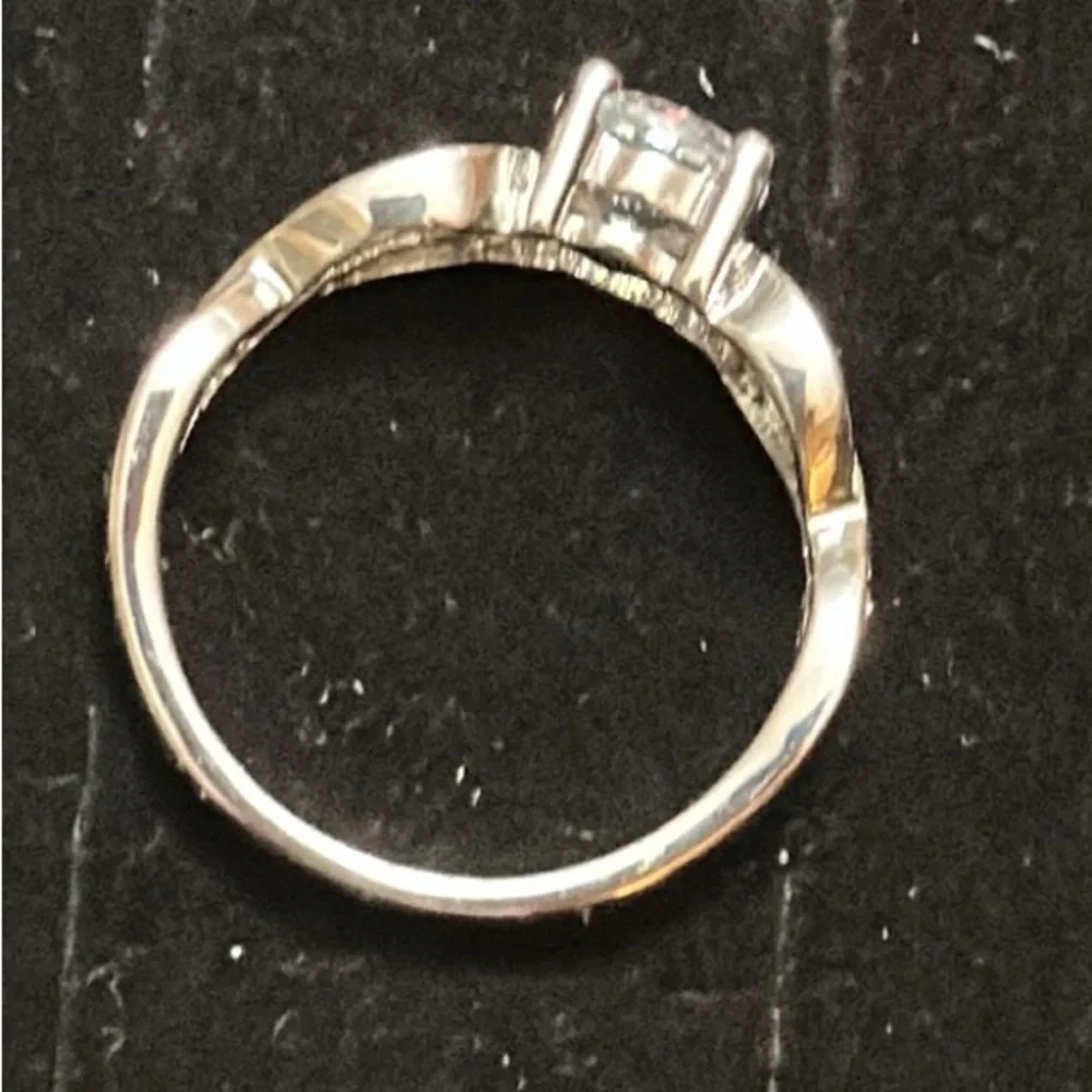 Cubic Zirconia Size 7 Silver-Tone Ring