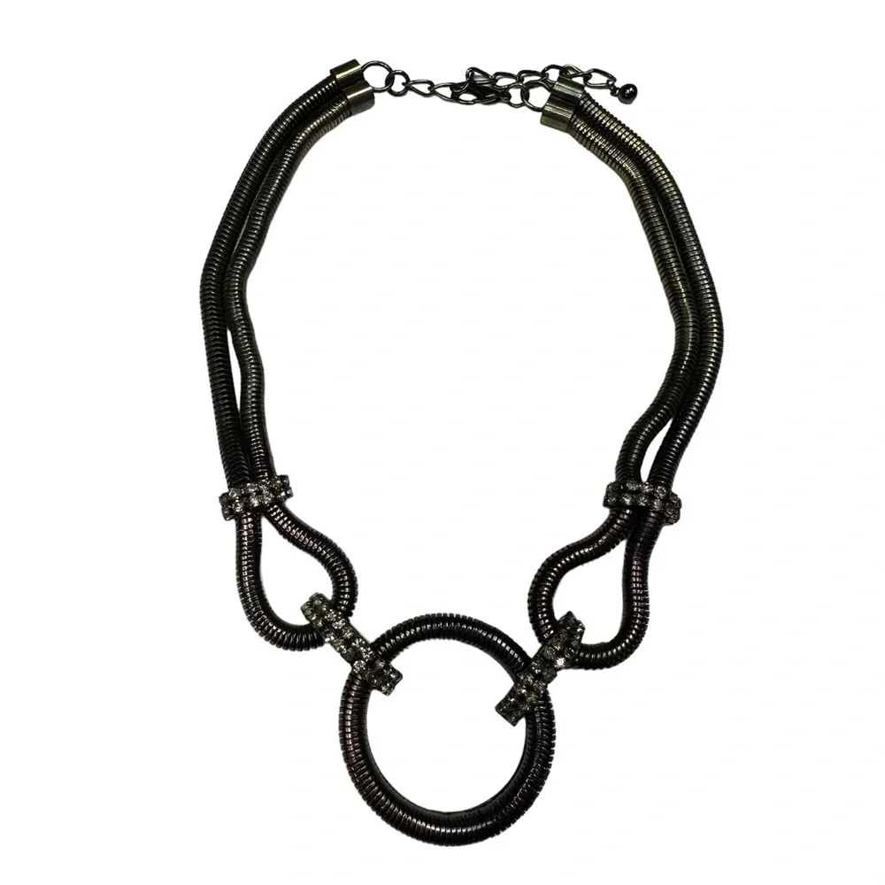 Bronze Metallic Chunky Circle Necklace