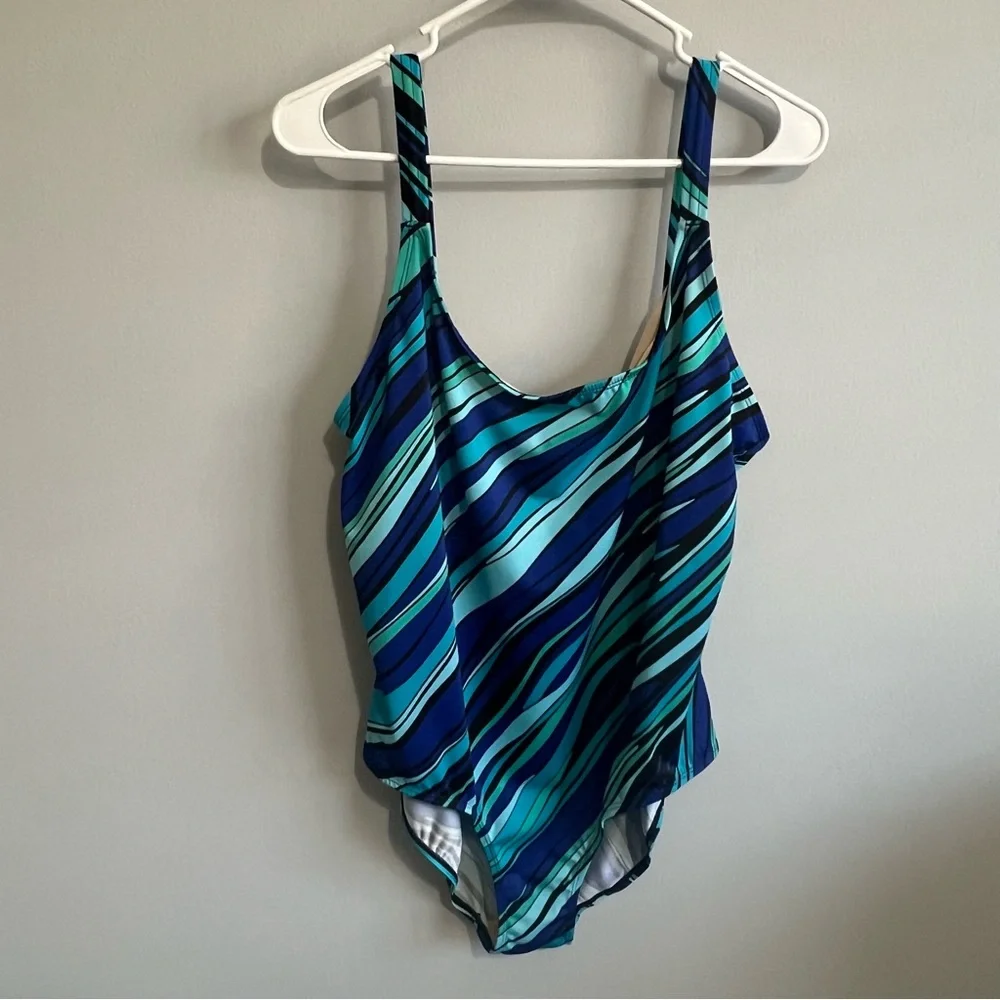 Islander 18 Multicolor Blue One Piece Swimsuit Bathing Suit