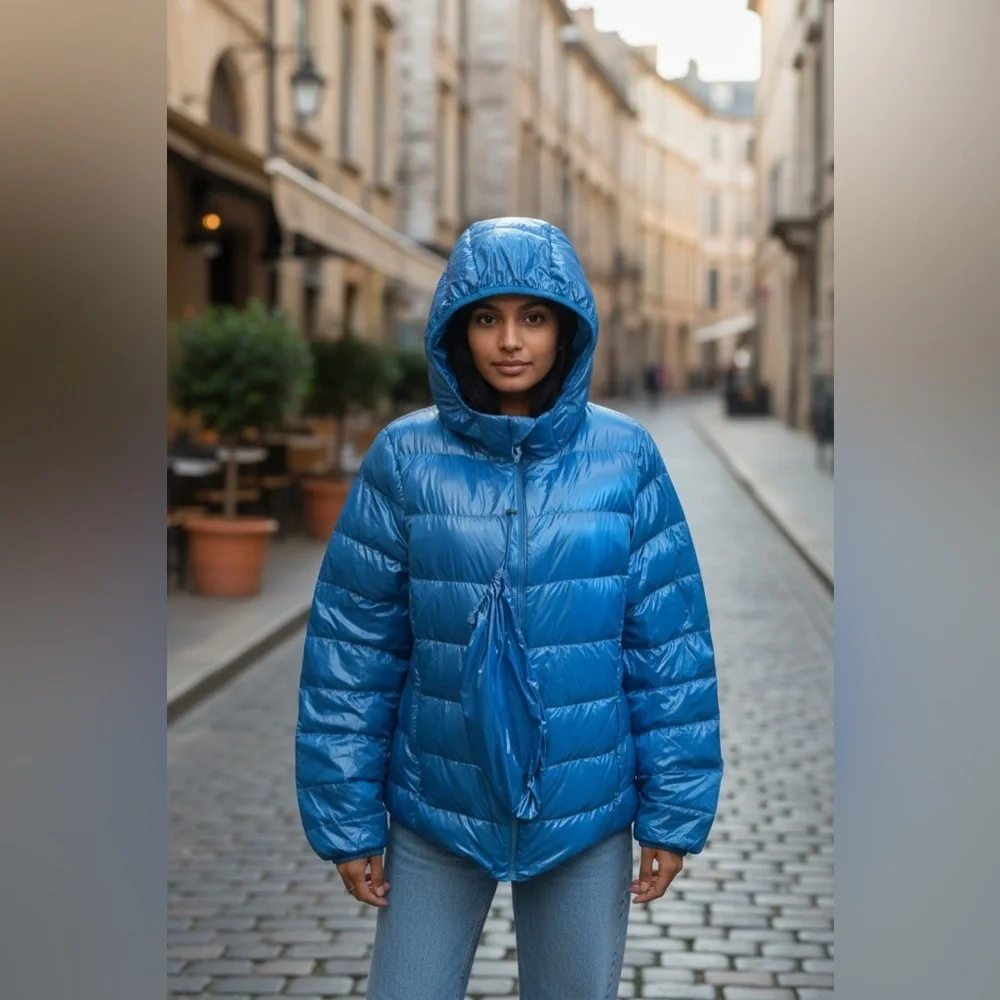 Women's Blue Puffer Jacket NWOT