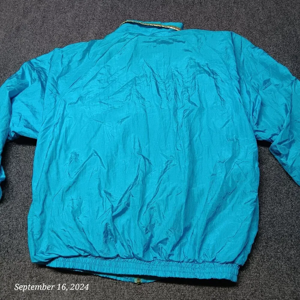 Vintage Euro‎ Joy Windbreaker Lightweight Jacket Women Large Blue