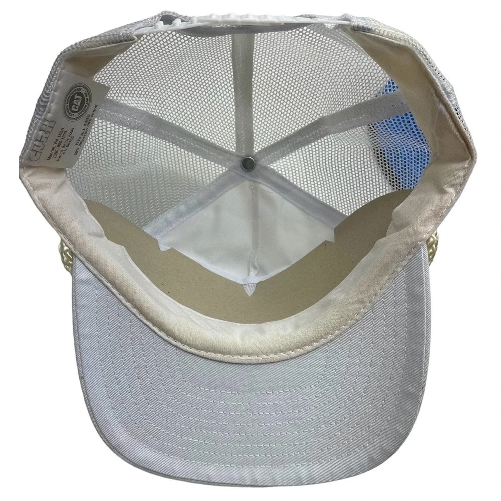 Vintage Caterpiller CYRK Cat Hat Cap Trucker Hat White Snapback‎ Adjustable