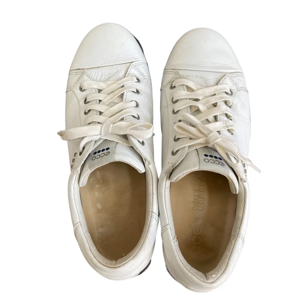 ecco White Leather Sneaker Size:‎ 44 extra wide