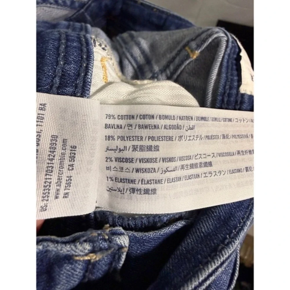 Abercrombie Kids Denim Overalls Kids Blue Distressed Stretch Medium Wash‎