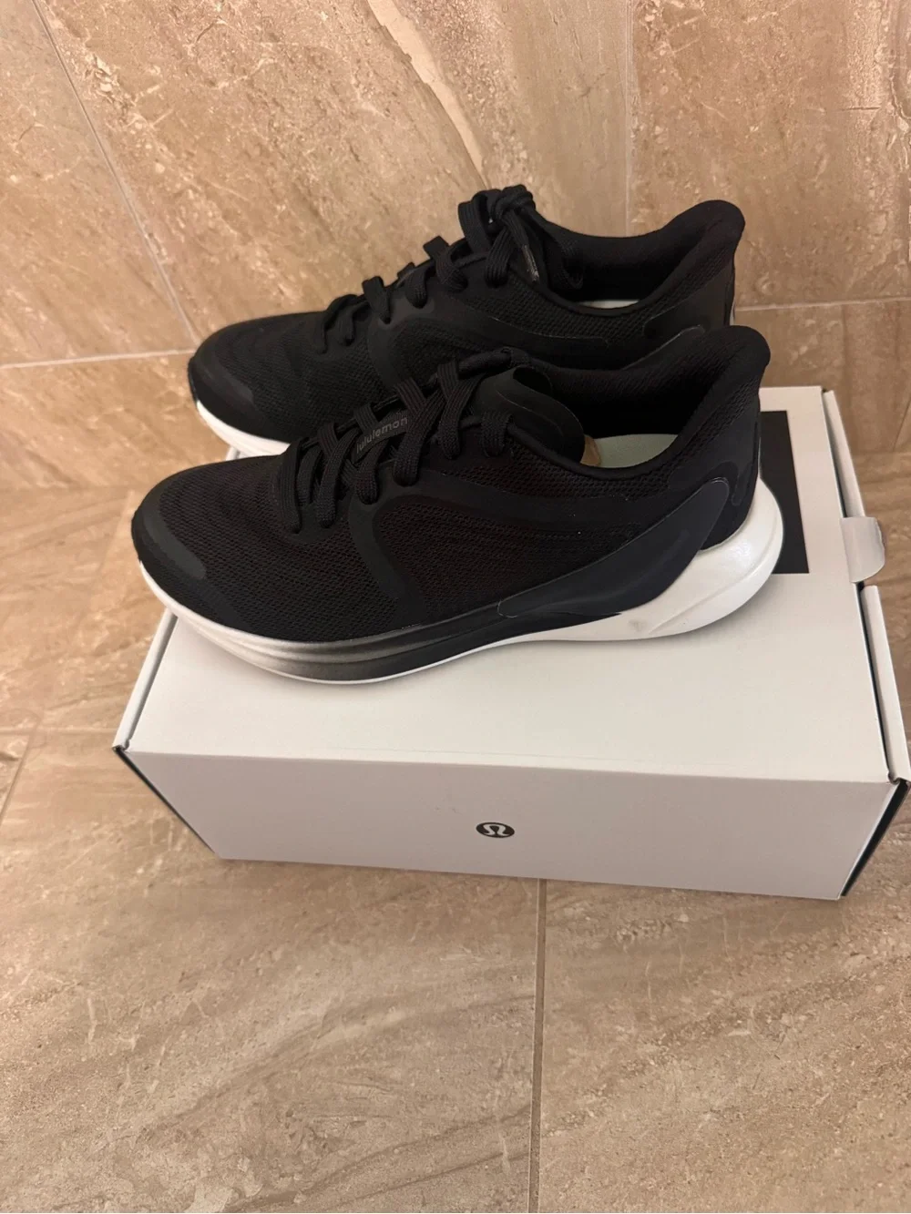 lululemon athletica Women's Black and White Running Shoe New