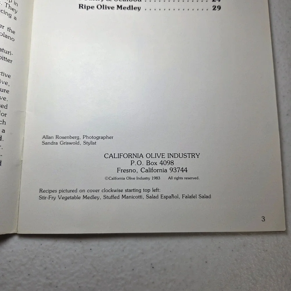 California Olive Industry history release applications