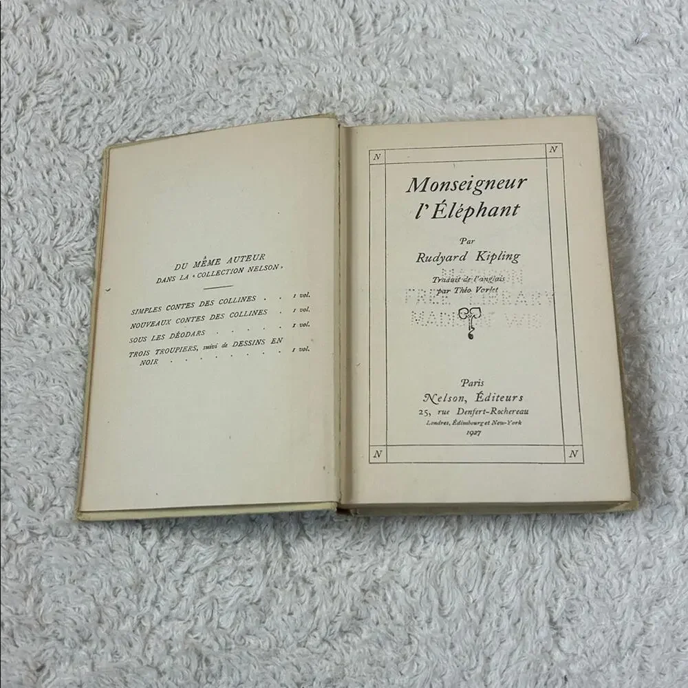 Monseigneur l'Elephant 1927‎ Rudyard Kipling French HC Fair