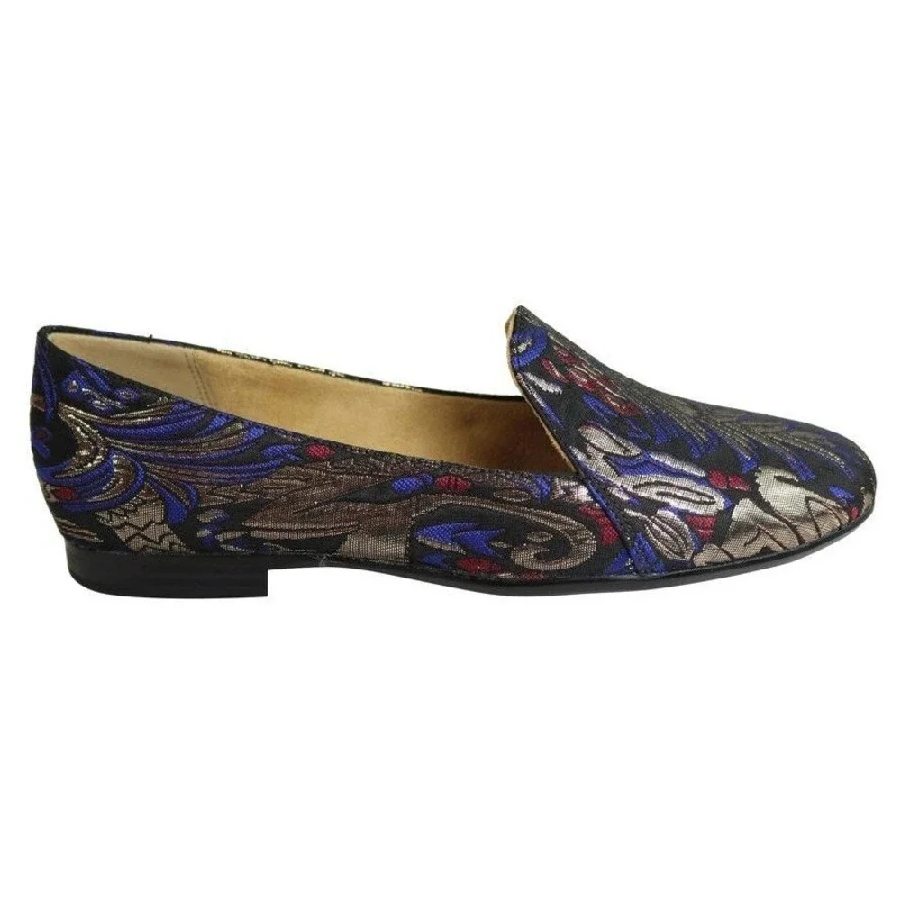 Naturalizer Emiline Womens Comfortable Fashion Flat Loafer Shoes - Black Multi