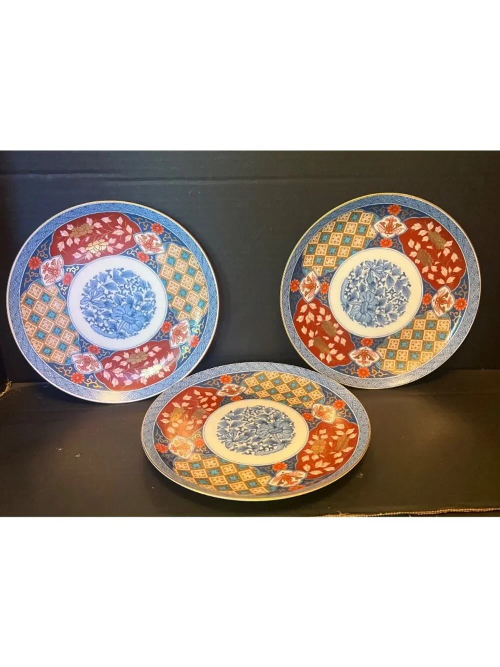 3 Imari Salad Plates 8.5