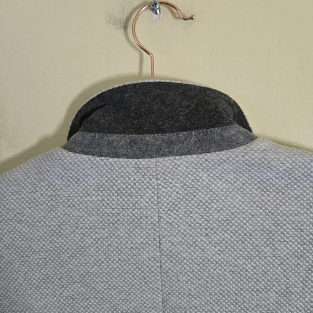 Talbots NWOT Neutral Gray Tweed 2 Button Blazer Career Office Spring Size 10p