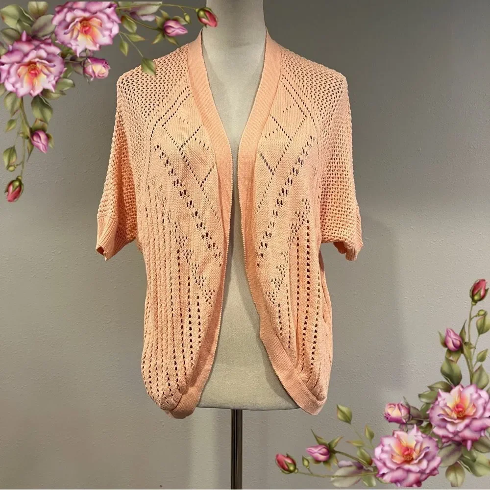 Canyon River Blues Peach Open-Knit‎ open Cardigan